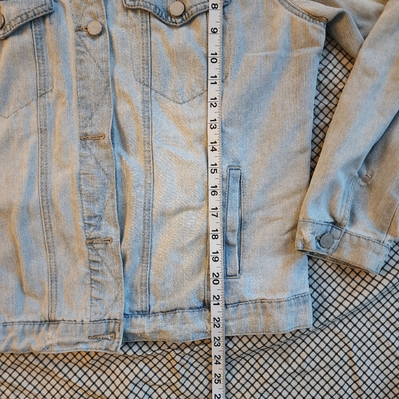 Light Wash Distressed Jean Jacket - Picture 4 of 8